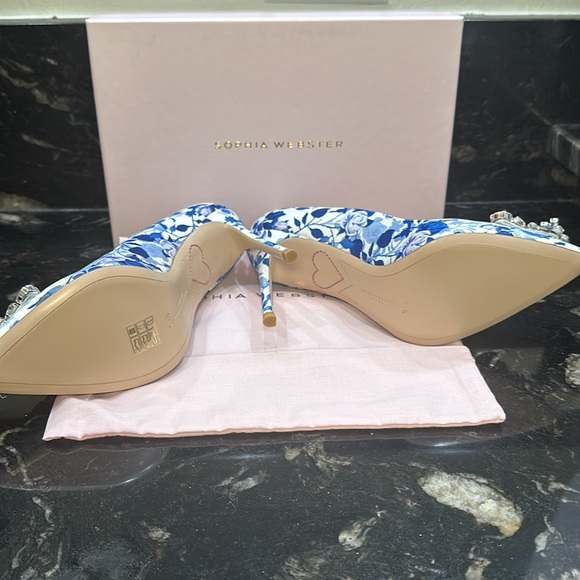 SOPHIA WEBSTER Margaux Pump 100mm in Royal Bloom size 39.5 - Picture 4 of 7